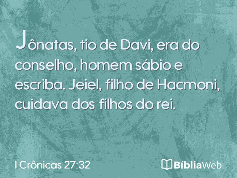 I Crônicas 27:32 em imagem para compartilhar