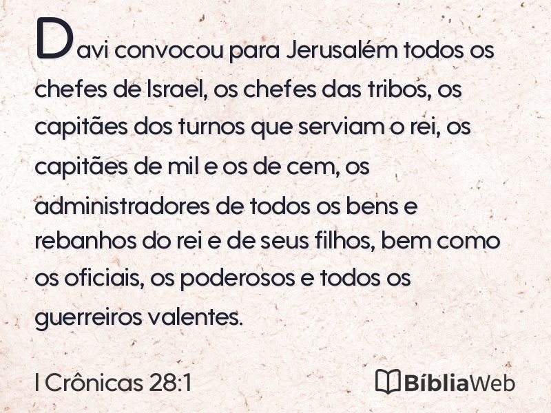 I Crônicas 28:1 em imagem para compartilhar