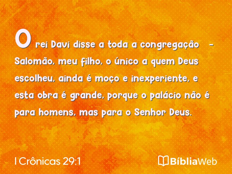 I Crônicas 29:1 em imagem para compartilhar