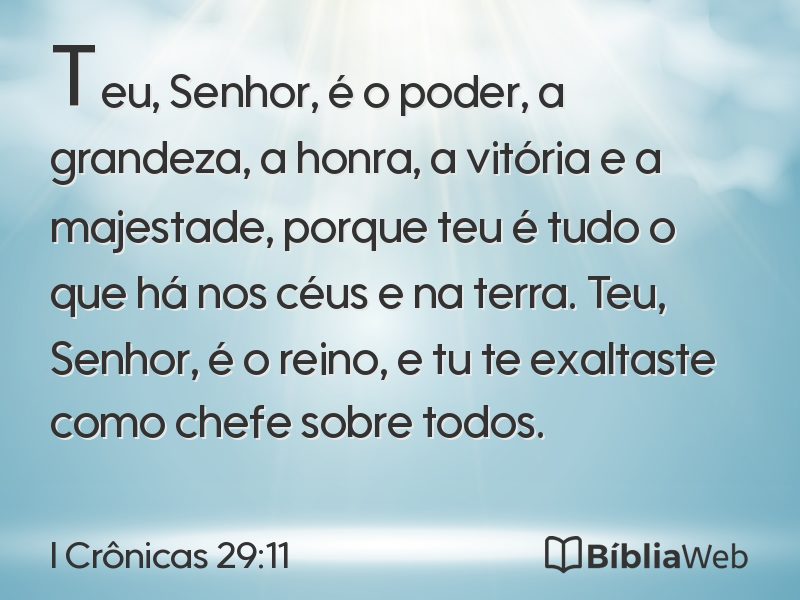 I Crônicas 29:11 em imagem para compartilhar