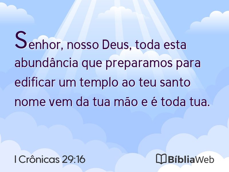 I Crônicas 29:16 em imagem para compartilhar