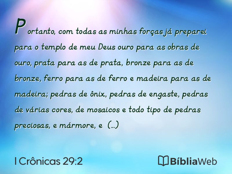 I Crônicas 29:2 em imagem para compartilhar