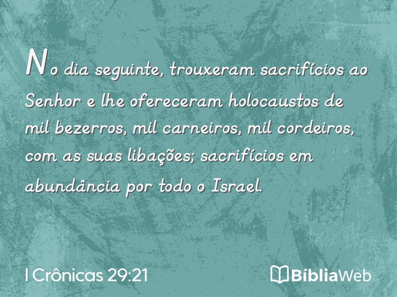 I Crônicas 29:21 em imagem para compartilhar