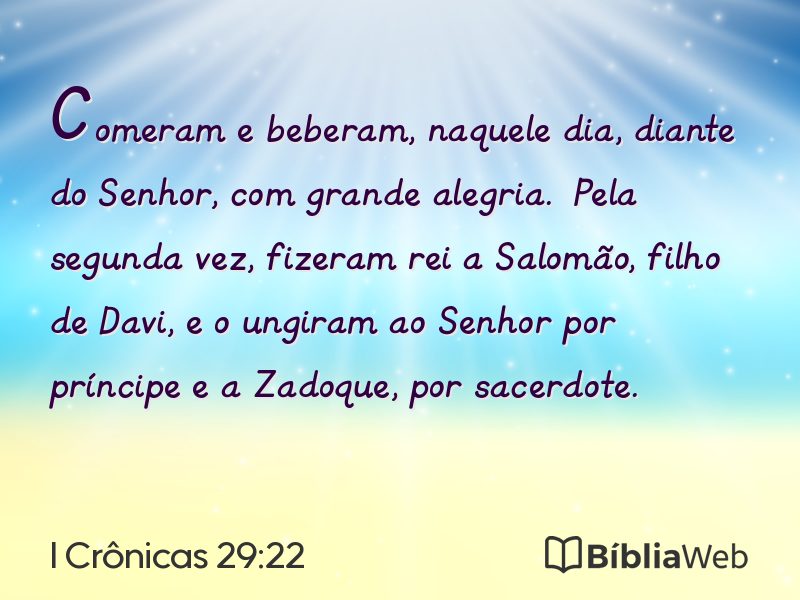 I Crônicas 29:22 em imagem para compartilhar
