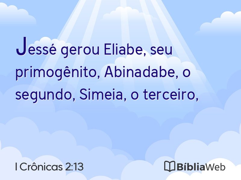 I Crônicas 2:13 em imagem para compartilhar