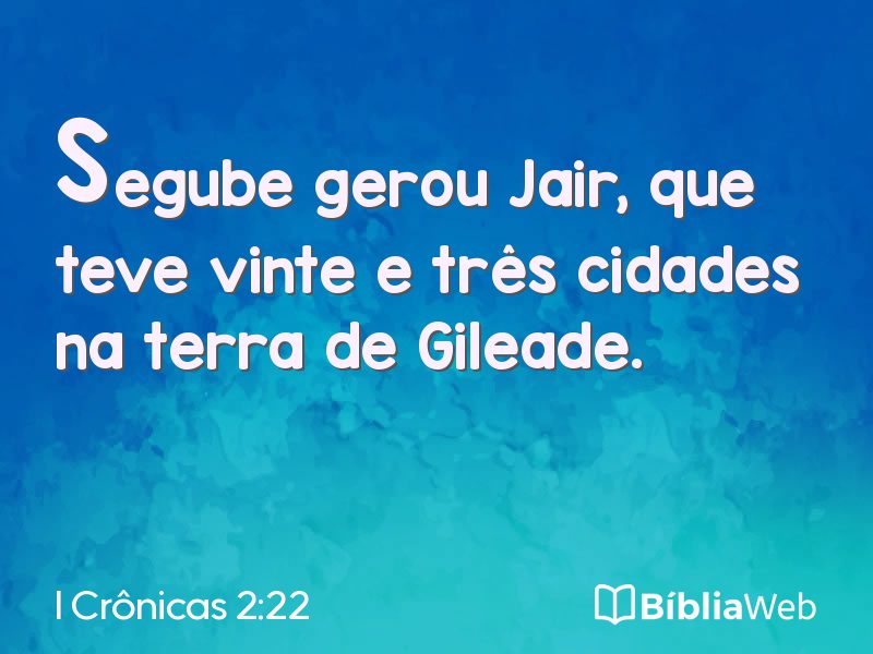 I Crônicas 2:22 em imagem para compartilhar