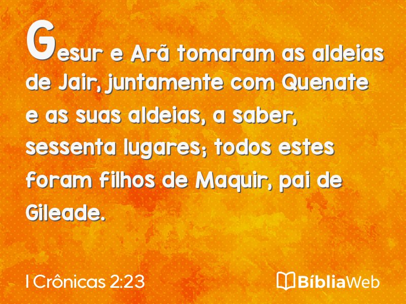 I Crônicas 2:23 em imagem para compartilhar