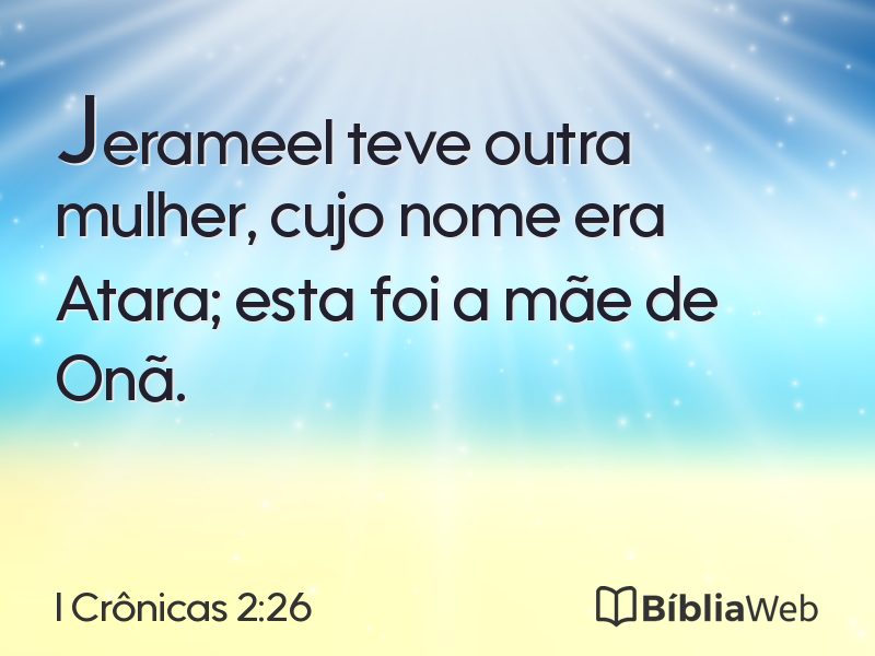 I Crônicas 2:26 em imagem para compartilhar