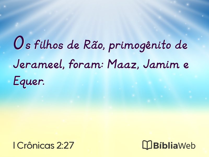 I Crônicas 2:27 em imagem para compartilhar