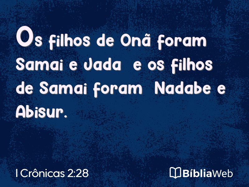 I Crônicas 2:28 em imagem para compartilhar