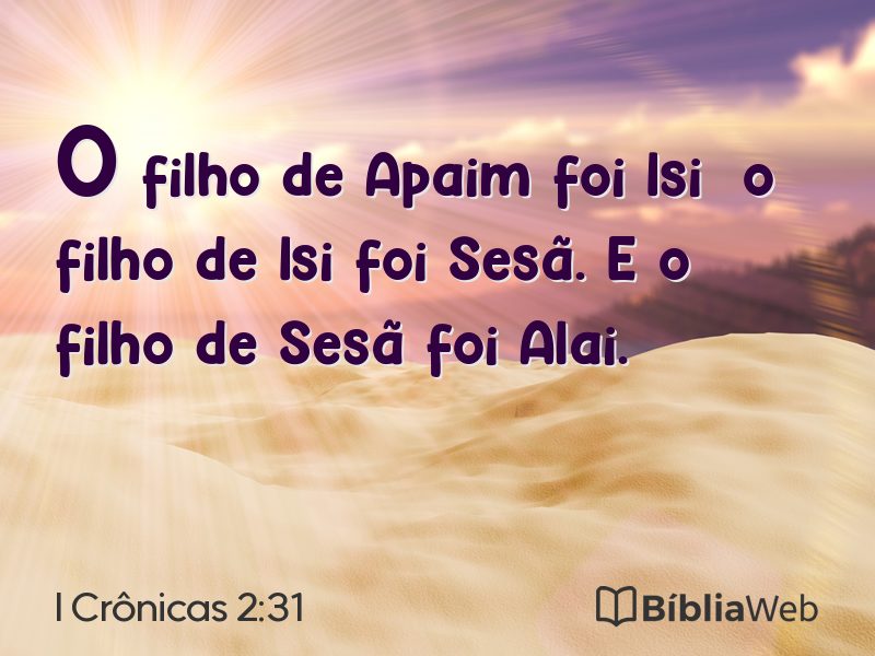 I Crônicas 2:31 em imagem para compartilhar
