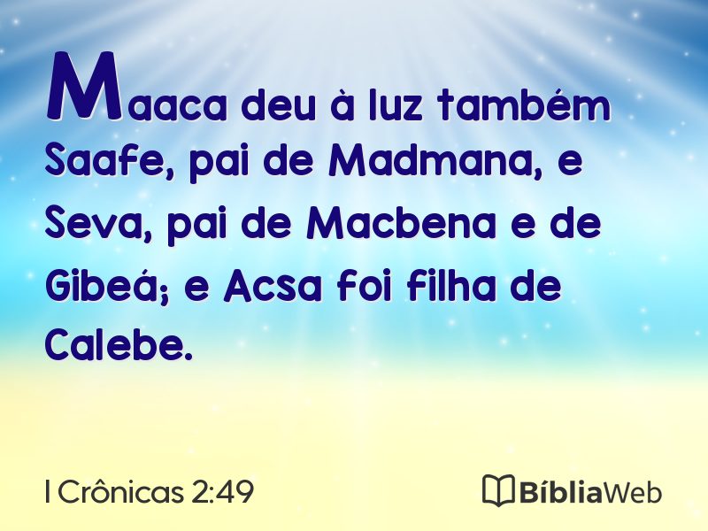 I Crônicas 2:49 em imagem para compartilhar