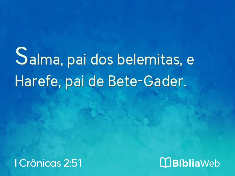 I Crônicas 2:51 em imagem para compartilhar