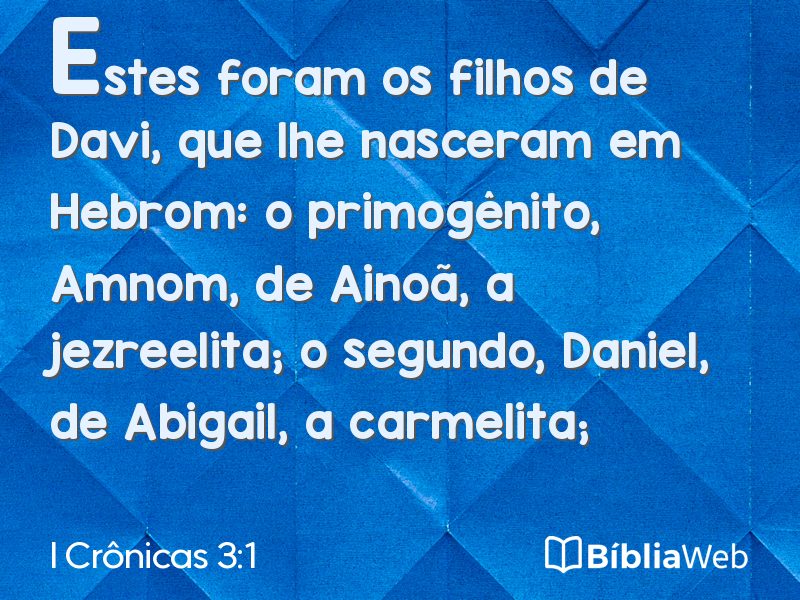 I Crônicas 3:1 em imagem para compartilhar