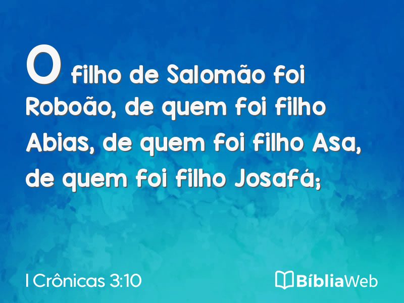 I Crônicas 3:10 em imagem para compartilhar