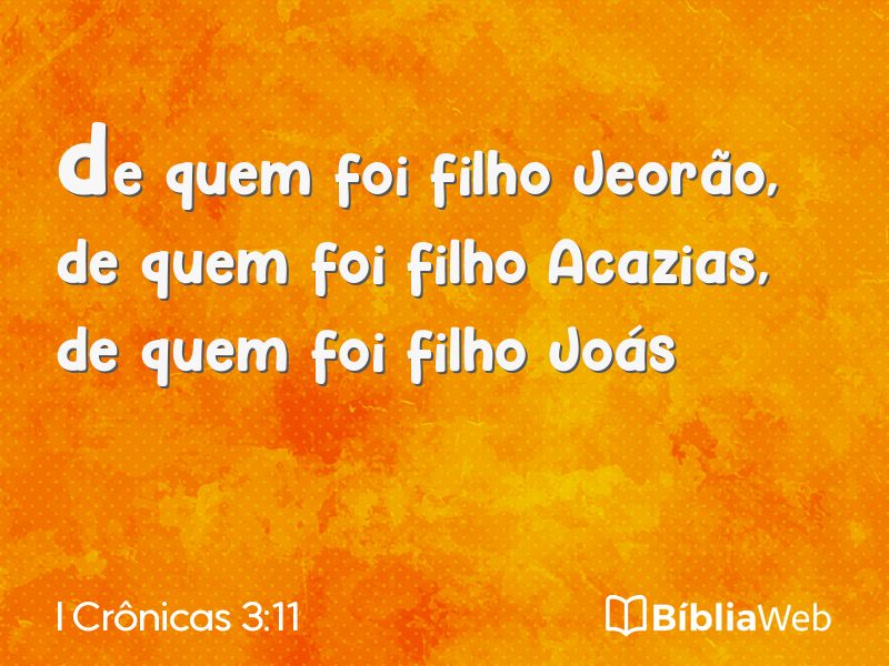 I Crônicas 3:11 em imagem para compartilhar