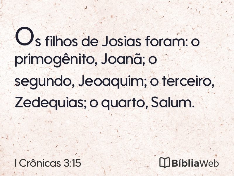 I Crônicas 3:15 em imagem para compartilhar