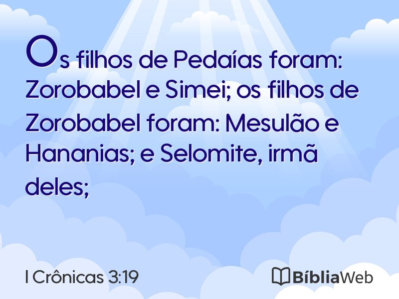 I Crônicas 3:19 em imagem para compartilhar