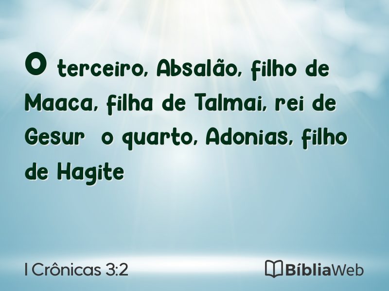 I Crônicas 3:2 em imagem para compartilhar