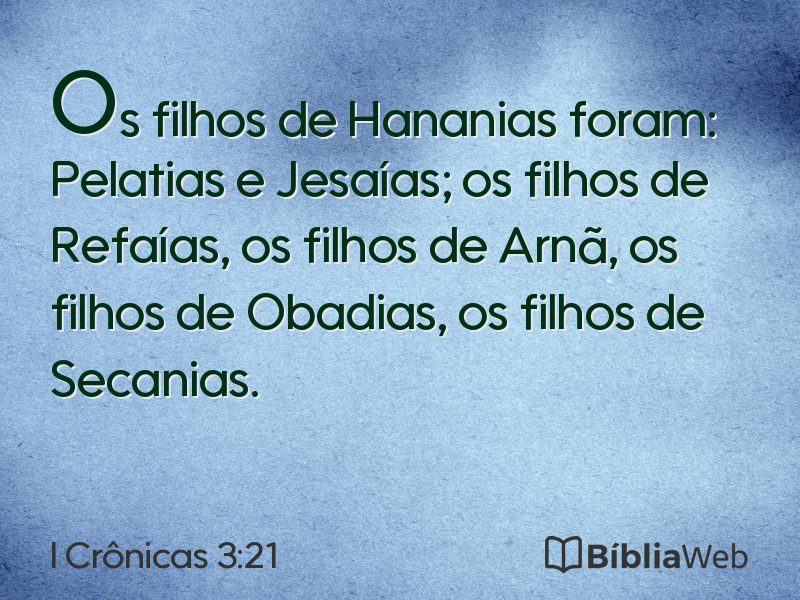 I Crônicas 3:21 em imagem para compartilhar