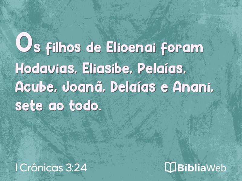I Crônicas 3:24 em imagem para compartilhar