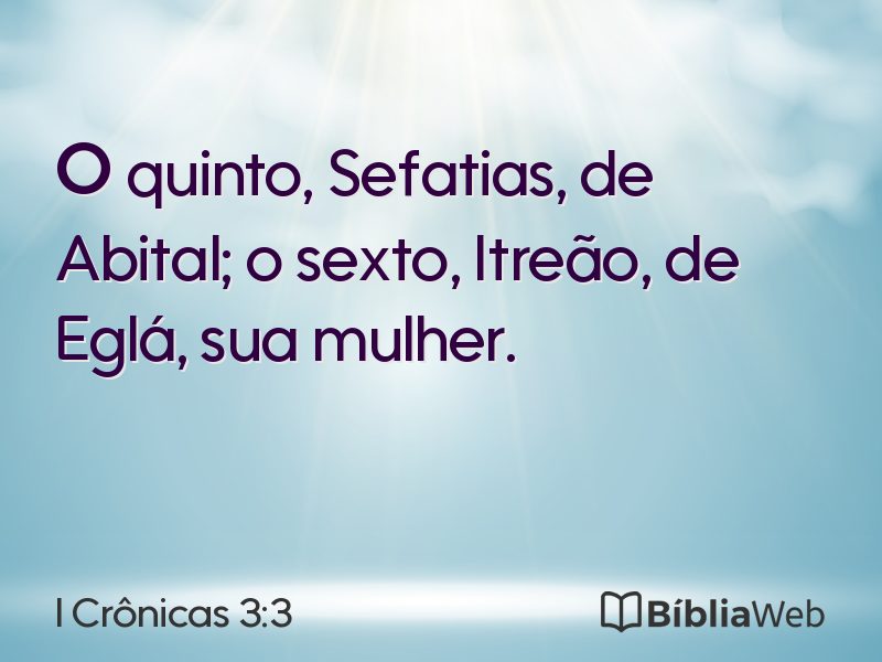 I Crônicas 3:3 em imagem para compartilhar