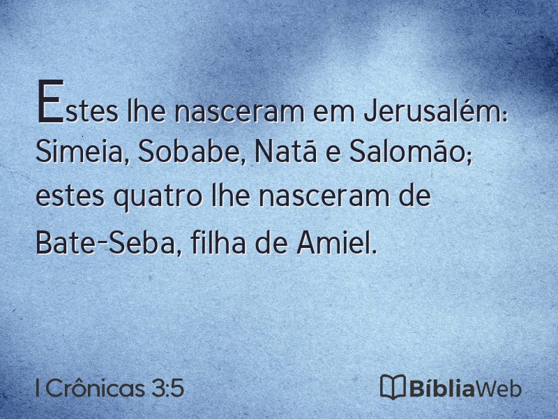 I Crônicas 3:5 em imagem para compartilhar