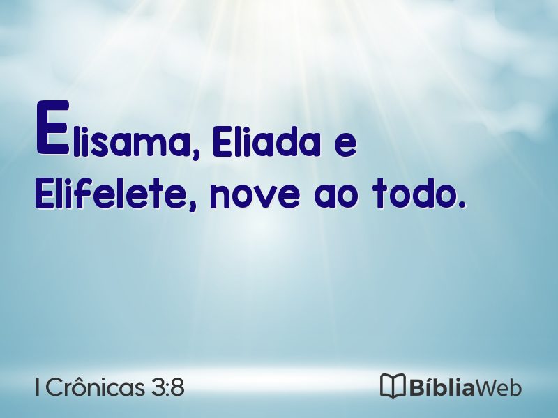 I Crônicas 3:8 em imagem para compartilhar