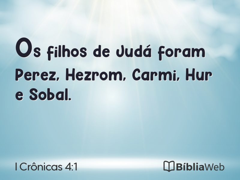 I Crônicas 4:1 em imagem para compartilhar