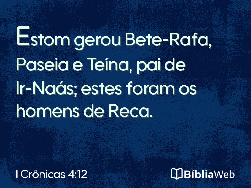 I Crônicas 4:12 em imagem para compartilhar