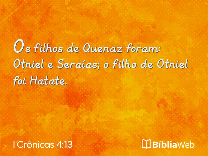 I Crônicas 4:13 em imagem para compartilhar