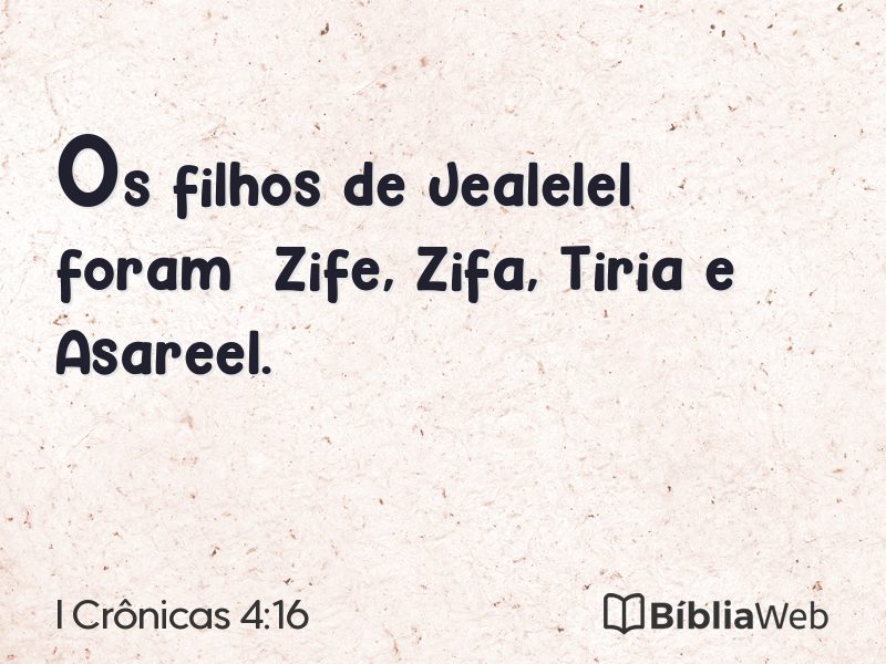 I Crônicas 4:16 em imagem para compartilhar