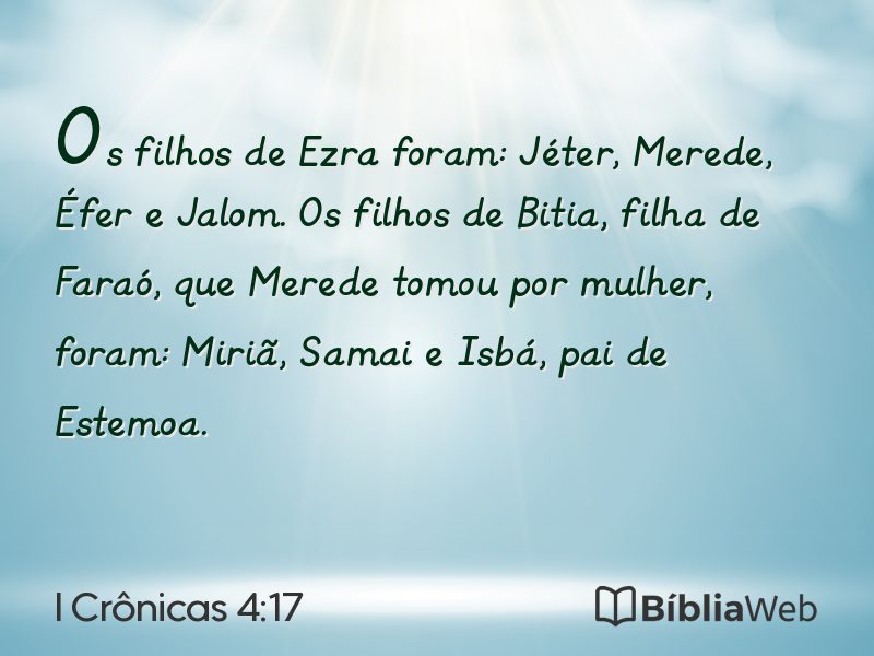 I Crônicas 4:17 em imagem para compartilhar