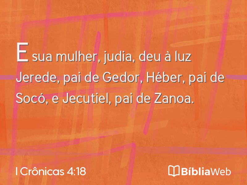 I Crônicas 4:18 em imagem para compartilhar