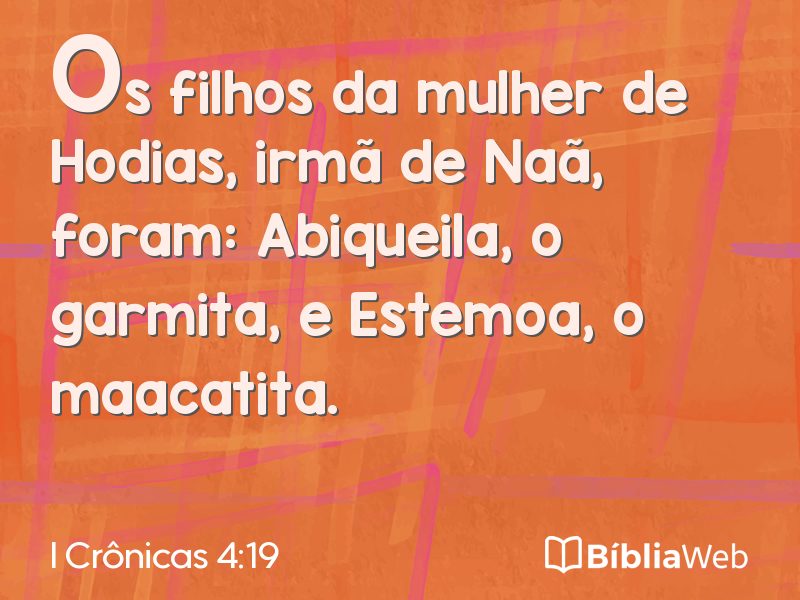 I Crônicas 4:19 em imagem para compartilhar