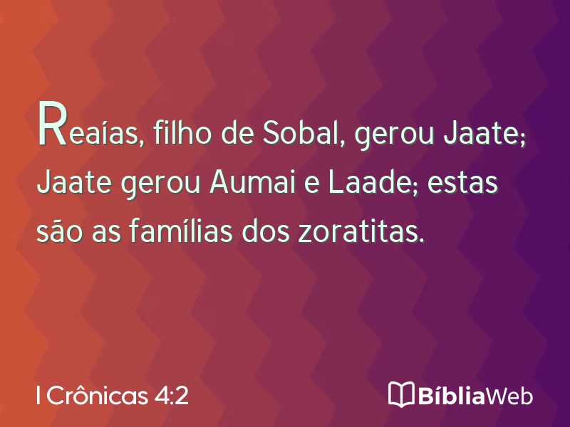 I Crônicas 4:2 em imagem para compartilhar
