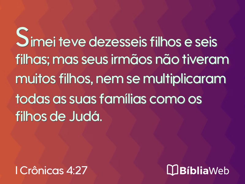 I Crônicas 4:27 em imagem para compartilhar