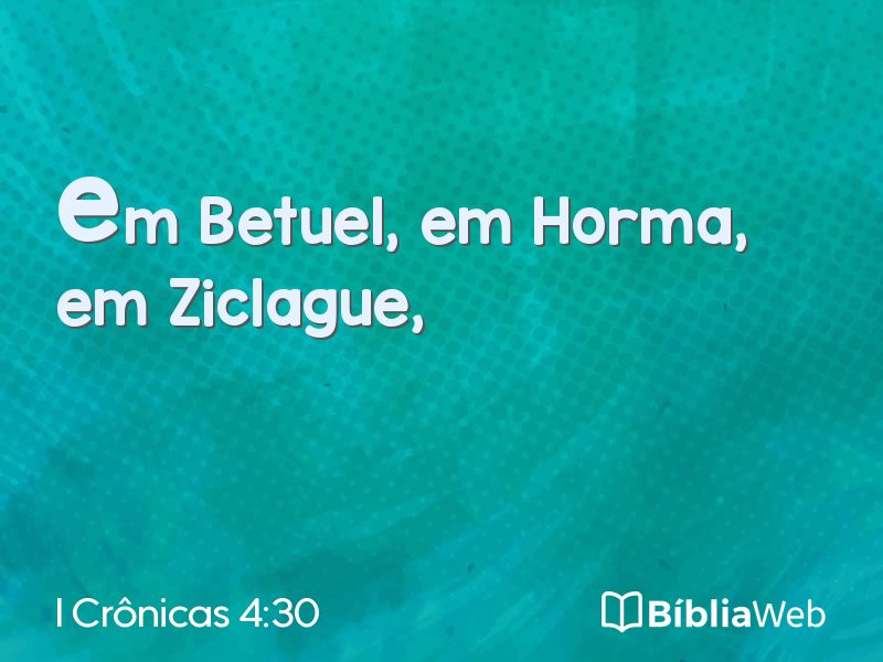 I Crônicas 4:30 em imagem para compartilhar