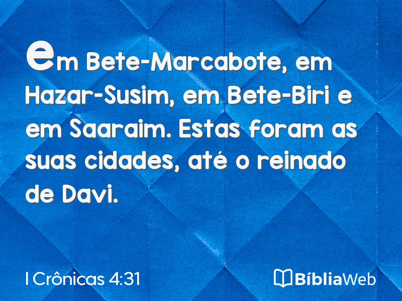I Crônicas 4:31 em imagem para compartilhar