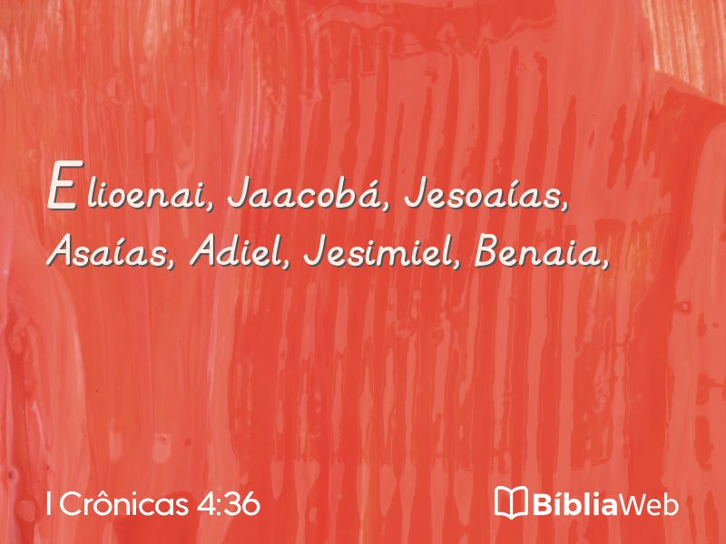 I Crônicas 4:36 em imagem para compartilhar