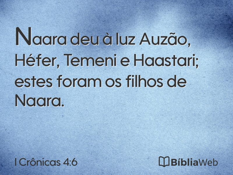I Crônicas 4:6 em imagem para compartilhar