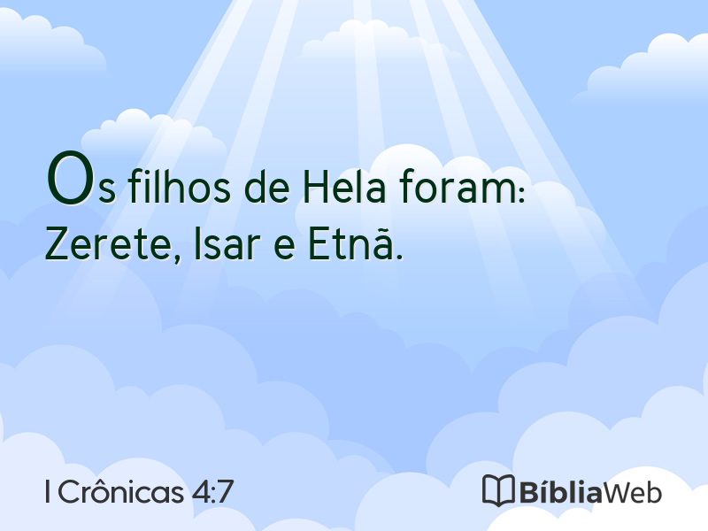 I Crônicas 4:7 em imagem para compartilhar