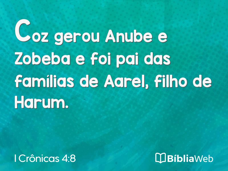 I Crônicas 4:8 em imagem para compartilhar