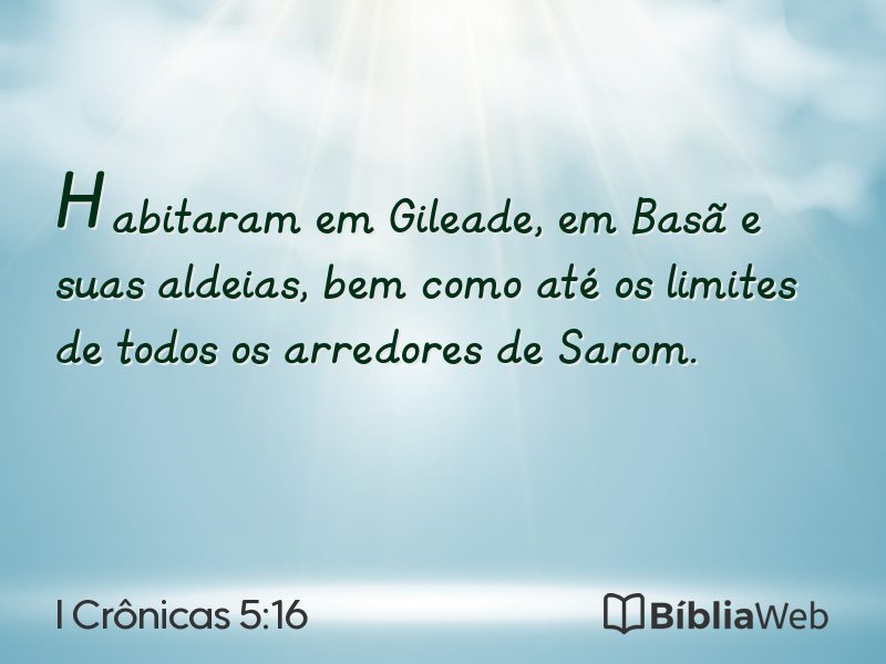 I Crônicas 5:16 em imagem para compartilhar