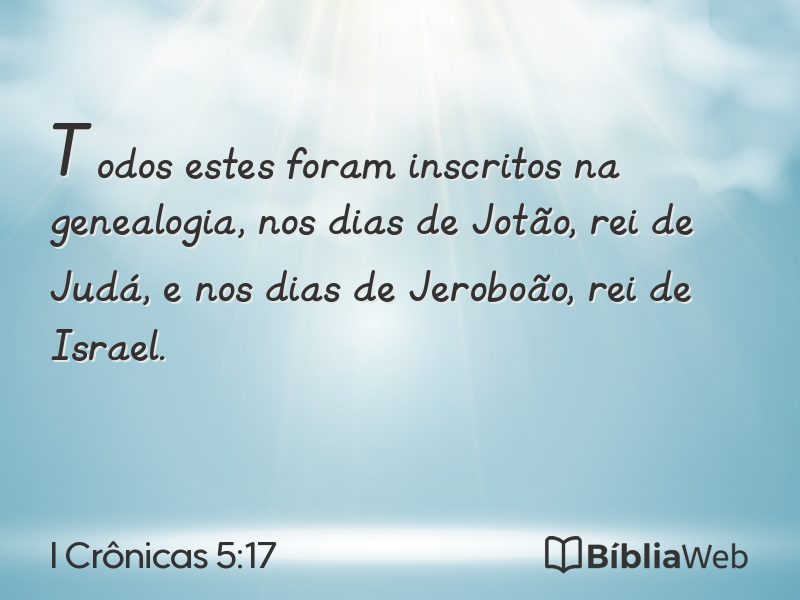 I Crônicas 5:17 em imagem para compartilhar