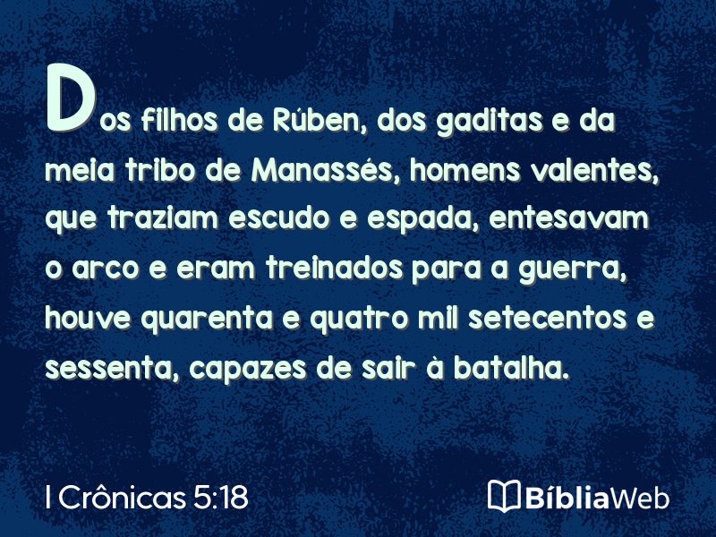 I Crônicas 5:18 em imagem para compartilhar