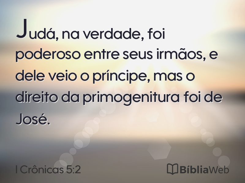 I Crônicas 5:2 em imagem para compartilhar