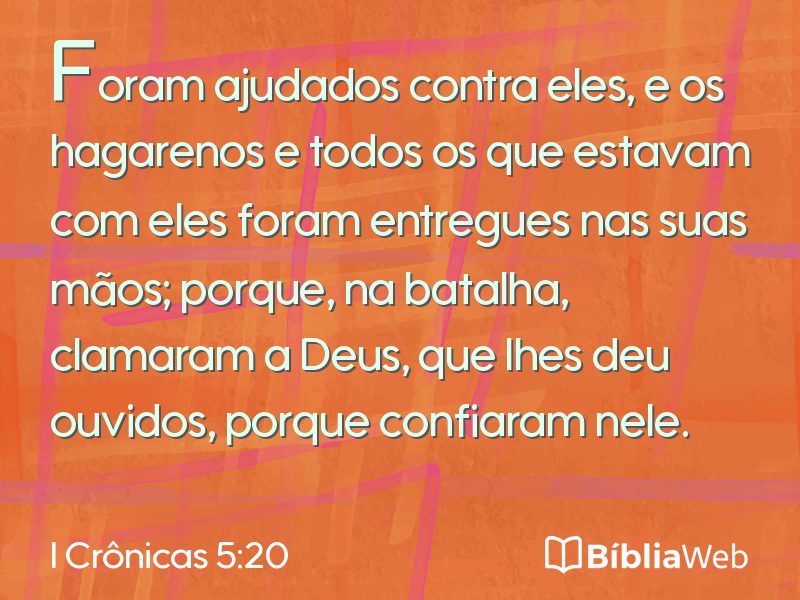 I Crônicas 5:20 em imagem para compartilhar