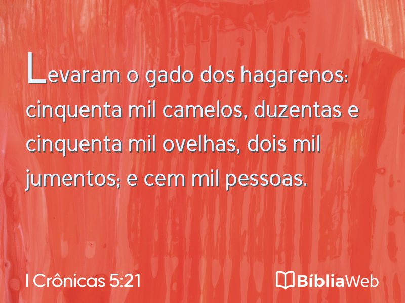 I Crônicas 5:21 em imagem para compartilhar