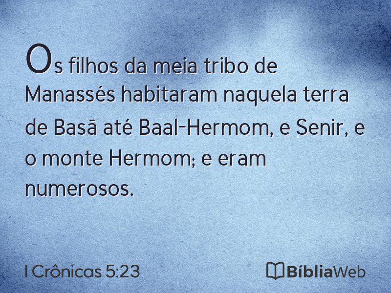 I Crônicas 5:23 em imagem para compartilhar